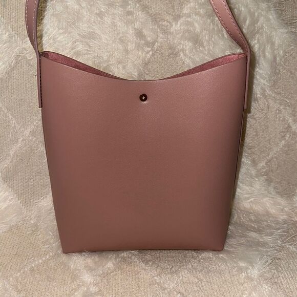 Samara FabFitFun Vegan Leather Suede Interior Peony Pink Medium Crossbody Bag - Picture 8 of 16